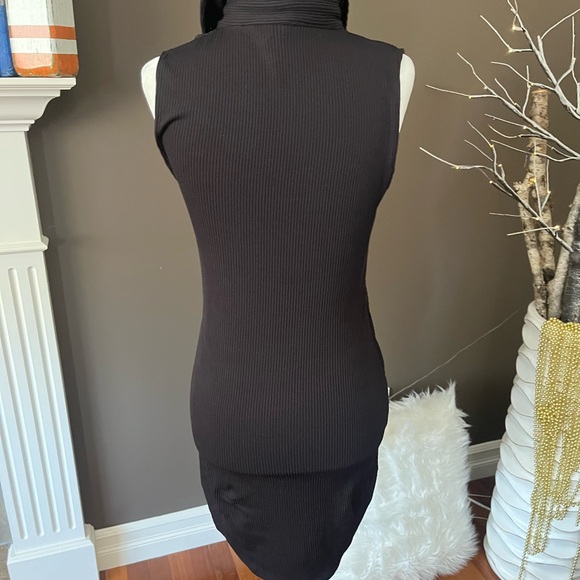Divided Black Ribbed Mini Dress - Picture 2 of 3